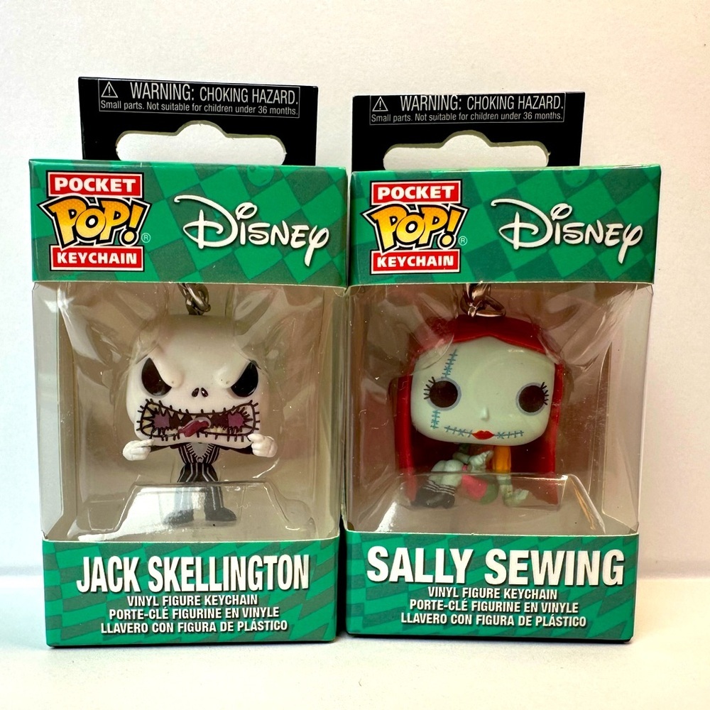 Disney Funko Pocket Pop Keychain Set - Jack Skellington and Sally NBC NWT